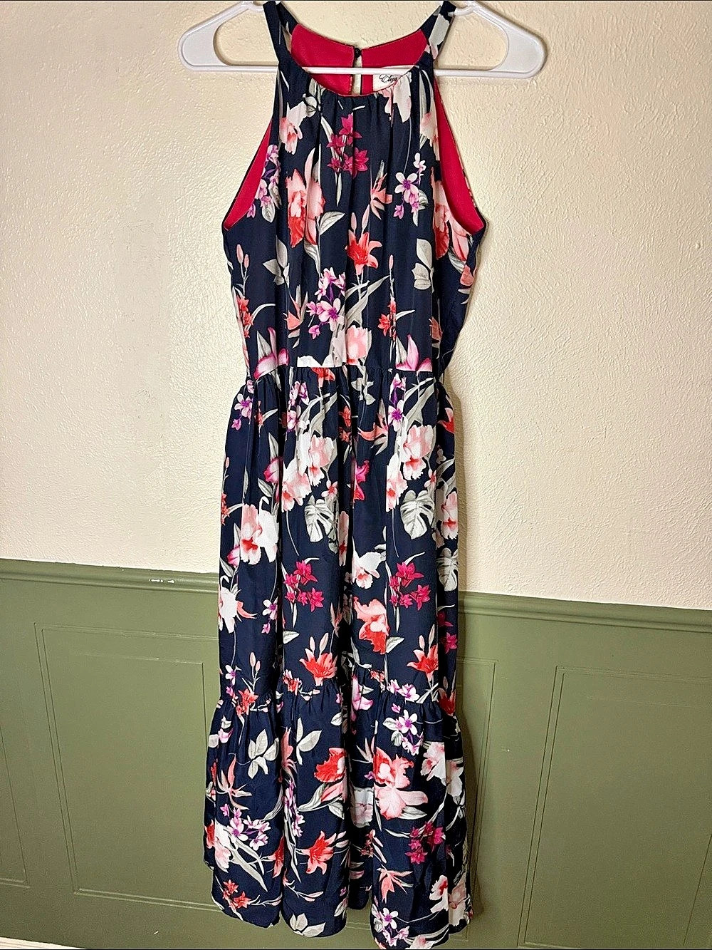 Eliza J Floral Maxi Dress in Blue & Pink Like New